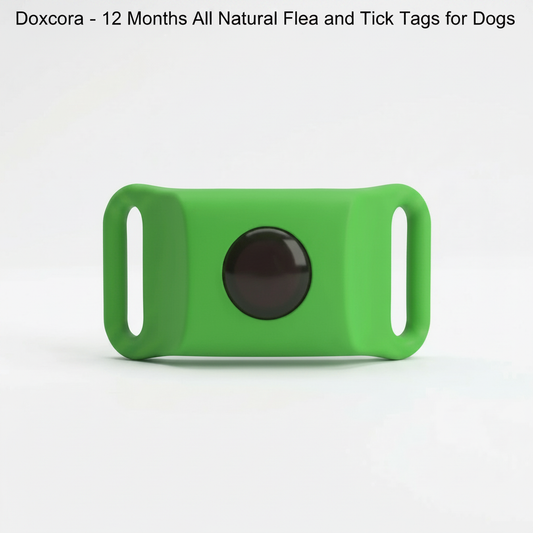 Doxcora - 12 Months All Natural Flea and Tick Tags for Dogs